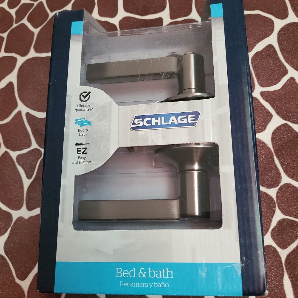 NWT Bed & Bath Door Lever - Satin Nickel